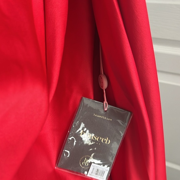 NWT HOUSE OF CB Zanab Satin Maxi Cocktail Dress Size L - Picture 6 of 10